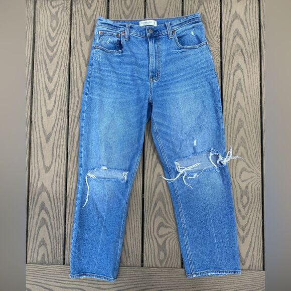 Abercrombie & Fitch the ankle straight ultra high rise size 8 short medium wash - Picture 1 of 6